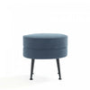 Bailey Mid-Century Modern Upholstered Accent Ottoman in Blue - Set of 2 | Lot de 2 poufs d’appoint Bailey style milieu du siecle moderne, rembourres, bleu