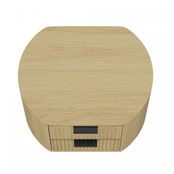 Olivia Manhattan Modern 27\" Nightstand in Natural Oak (2-Drawer) - Set of 2