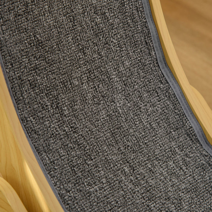 Pawhut Cat Running Wheel, Cat Exercise Treadmill With Brake, Carpeted Runaway, Pet Fitness Weight Loss Device, Natural