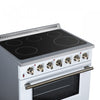 Forno Galiano 36 Inch Freestanding Electric range, 5 radiant burners, 5.36 cu.ft., White - FFSEL6083-36WHT Electric Range | Cuisiniere electrique Galiano de 36 po, 5 foyers radiants, 5,36 pi³, blanc – FFSEL6083-36WHT