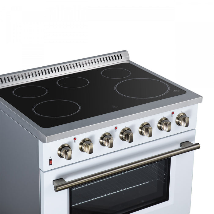 Forno Galiano 36 Inch Freestanding Electric range, 5 radiant burners, 5.36 cu.ft., White - FFSEL6083-36WHT Electric Range
