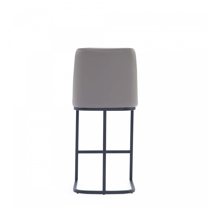 Serena Modern Metal Upholstered Counter Stool in Taupe - Set of 3 Bar Stool
