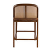 Tatti Rubber Wood Counter Stools with Cane Back Set of 4,Walnut | Tatti – Lot de 4 tabourets de comptoir en bois d’hevea avec dossier en cannage, finition noyer
