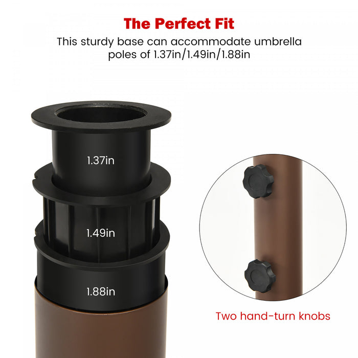 Costway 9ft Patio Umbrella Outdoor W/ 50 LBS Round Umbrella Stand W/ Wheels