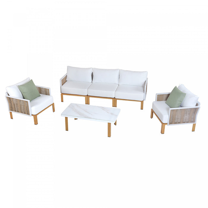 Vine Modern 4-Piece Conversation Set in White