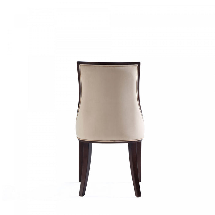 Grand Traditional Wood Upholstered Dining Chair in Tan - Set of 4