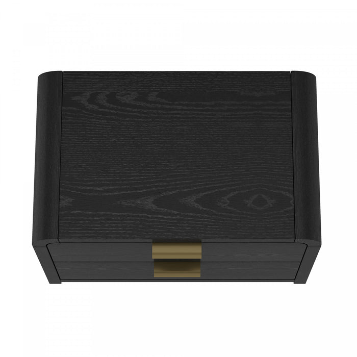 Grace Modern 28\" Nightstand in Black and Gold (2-Drawer) - Set of 2