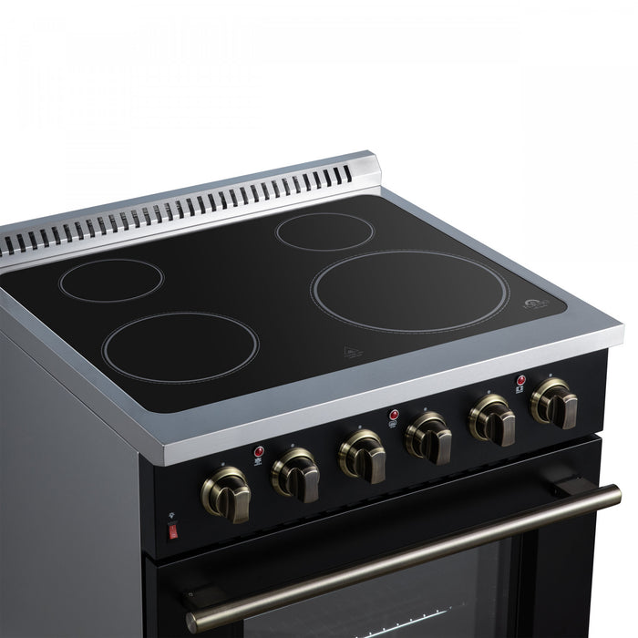 Forno Galiano 30 Inch Freestanding Electric range, 4 radiant burners, 4.32 cu.ft, Black - FFSEL6083-30BLK Electric Range
