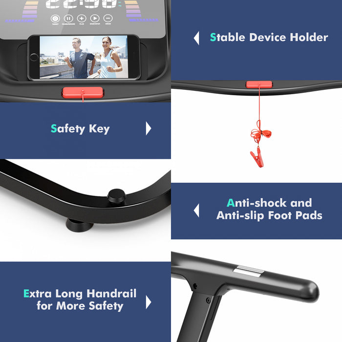 Superfit 4.75hp Folding Treadmill W/preset Programs Touch Screen Voice/app/remote Control