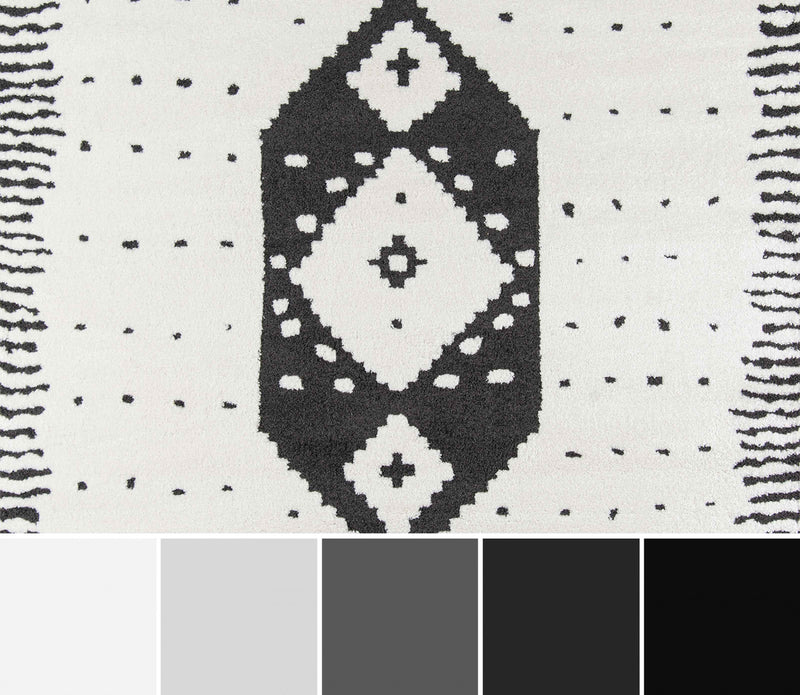 Lyra Contemporary 5'3\" x 7'2\" Area Rug in Ivory Indoor Area Rug