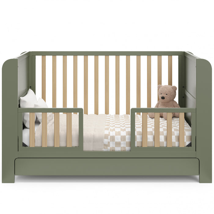 Graco Read with Me Convertible Crib with Drawer - Olive/Driftwood