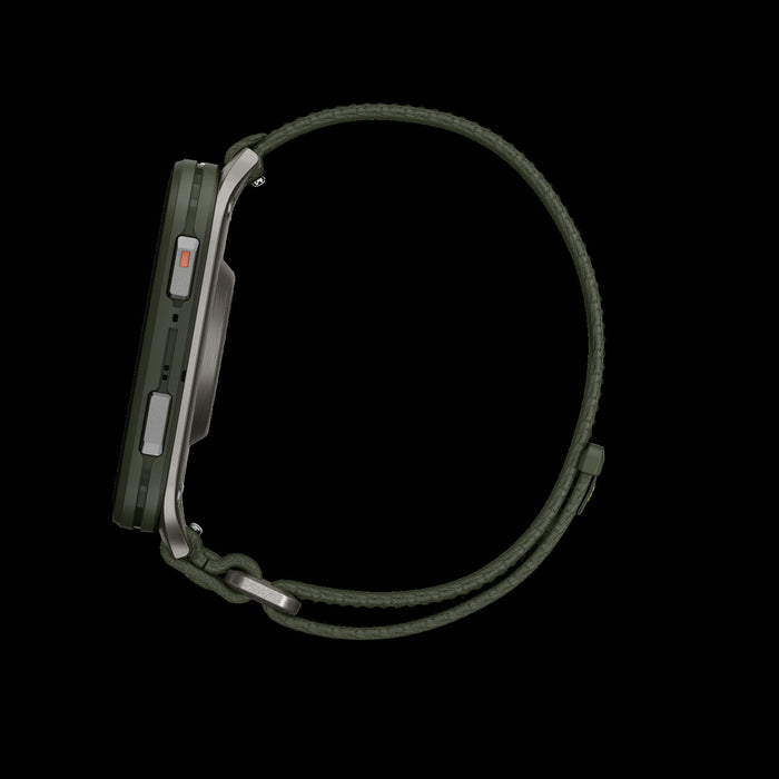 Garmin Venu X1 Moss Lightweight Smartwatch - Outdoor Tracker, Titanium Case, ComfortFit Band, Health Monitoring, Voice Commands, Music Storage