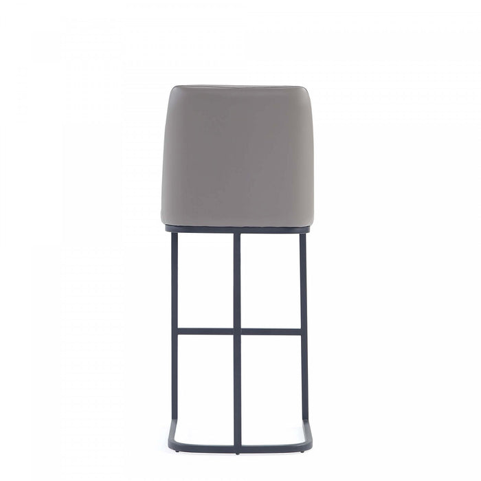 Serena Modern Metal Upholstered Barstool in Taupe - Set of 2 Bar Stool