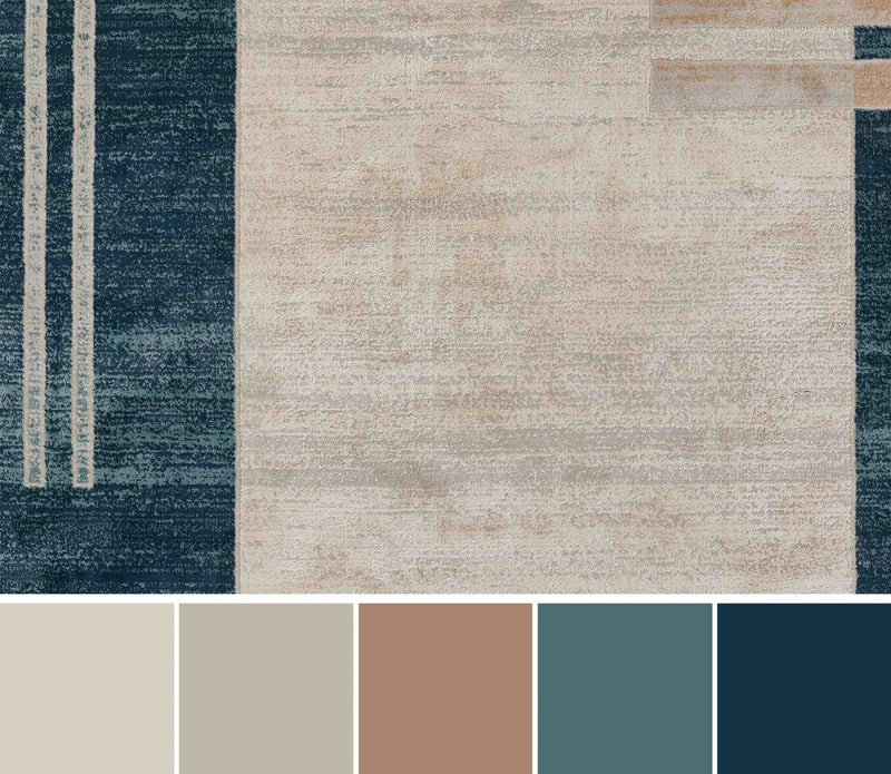 Sorelle Contemporary 5'1\" x 7'7\" Area Rug in Blue Indoor Area Rug
