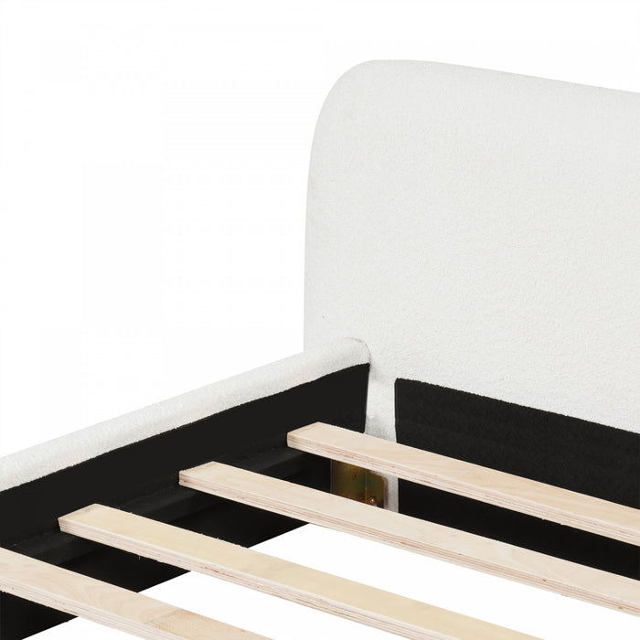 Joyce Comfortable and Stylish Bedroom Upholstered Bed,Queen Size,White Queen Bed