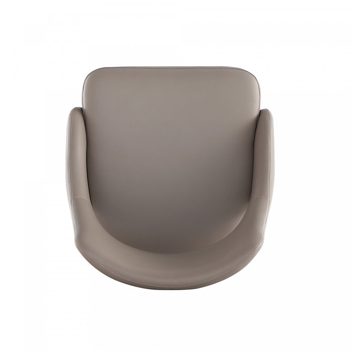 Tremont Modern Metal Vegan Leather Dining Chair in Taupe