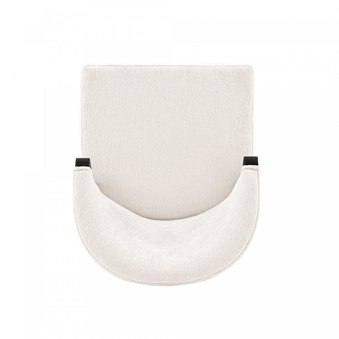 Ola Modern Wood Chenille Dining Chair in Cream - Set of 2