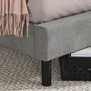 Kellen Upholstered Platform Bed with Headboard in Light Grey - Full Size | Kellen lit plateforme rembourré avec tête de lit gris pâle - Double