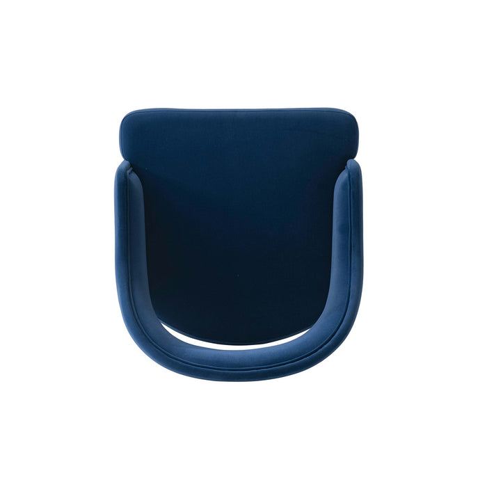 Carrington Modern Glam Upholstered Velvet Armchair in Midnight Blue - Set of 2