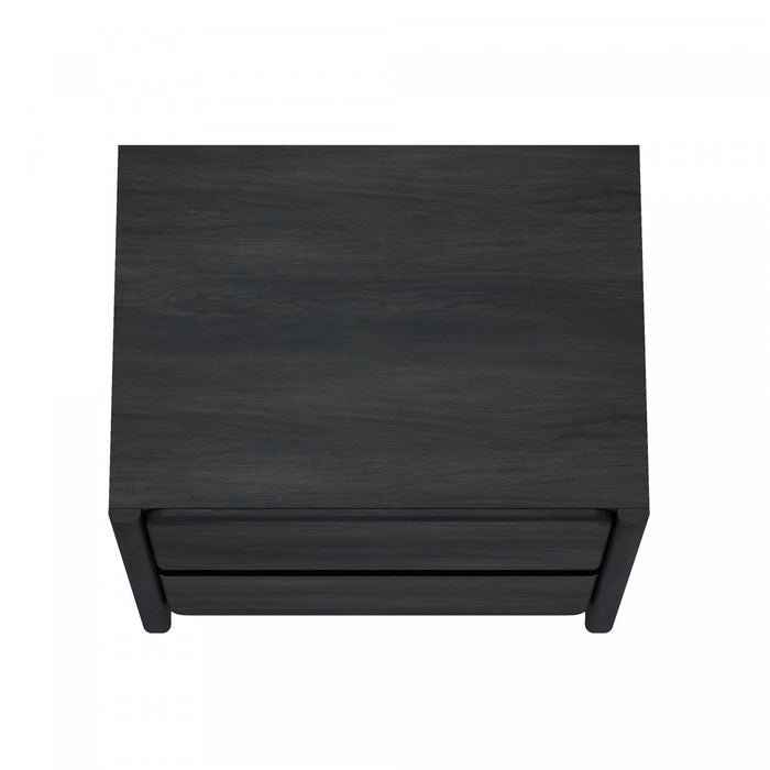 Linda Modern 24\" Nightstand in Charcoal Gray (2-Drawer)