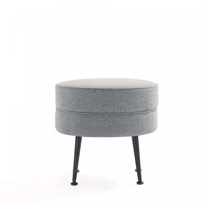 Bailey Mid-Century Modern Upholstered Accent Ottoman in Gray - Set of 2