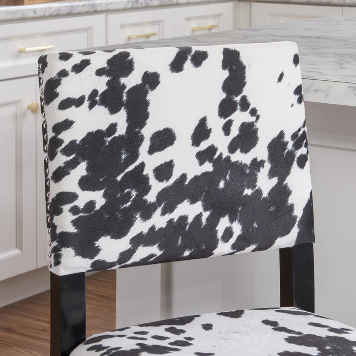 Corey Udder Madness Fabric Counter-Height Stool - Black