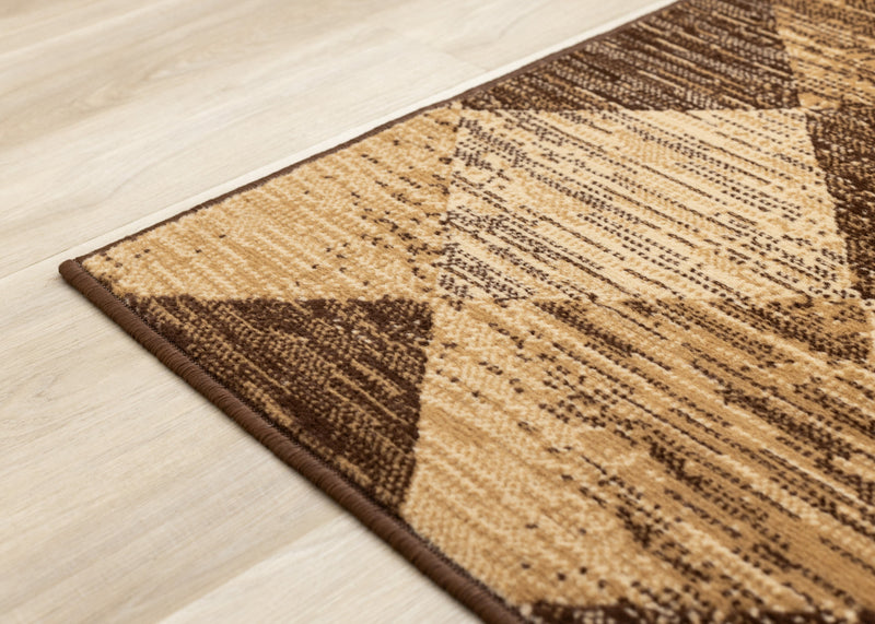 Florence Brown Beige Distressed Diamond Pattern Rug, 7'9\" x 10'6\" Indoor Area Rug