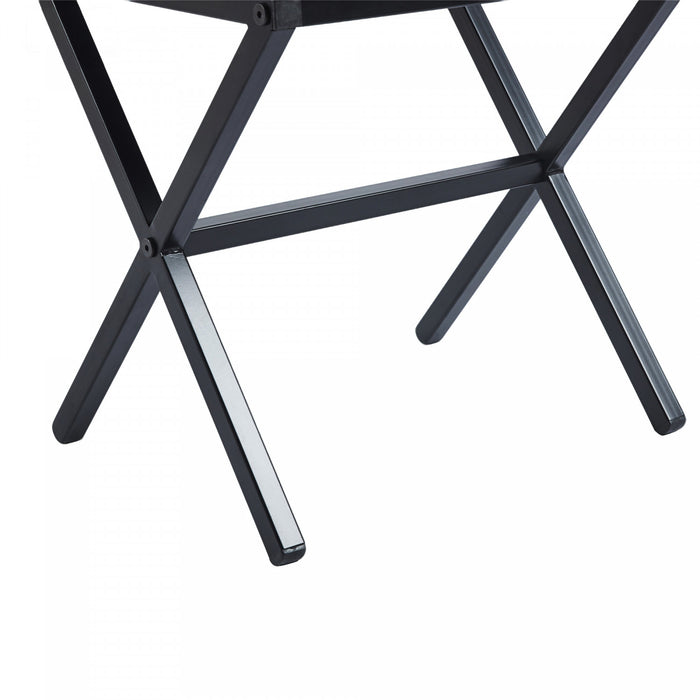 Liam Accent Stool with Tufted Cushion and Metal Legs,Brown Accent Chair
