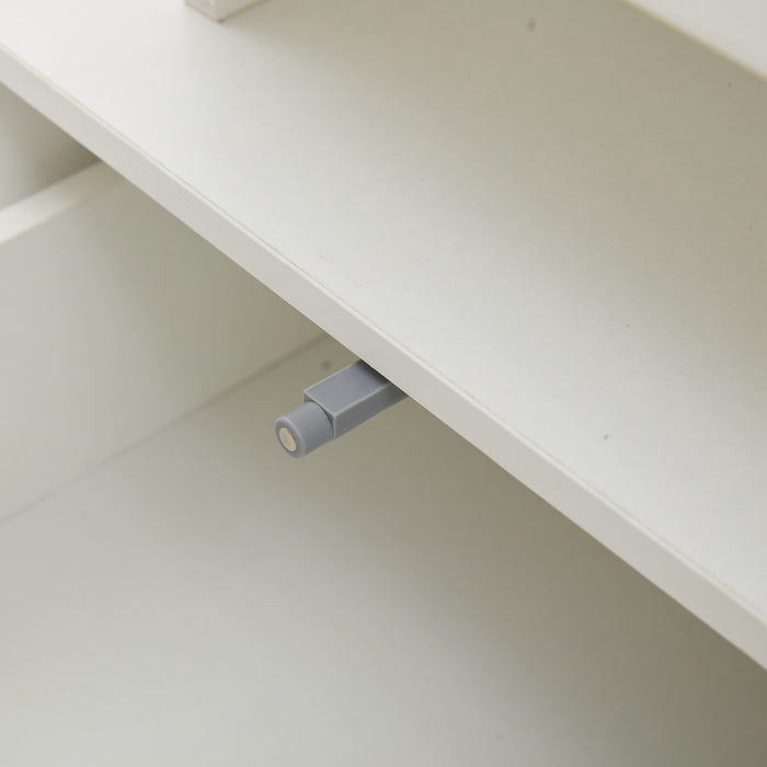 Daniel Coffee Table with LED Lights and Storage Drawers,White