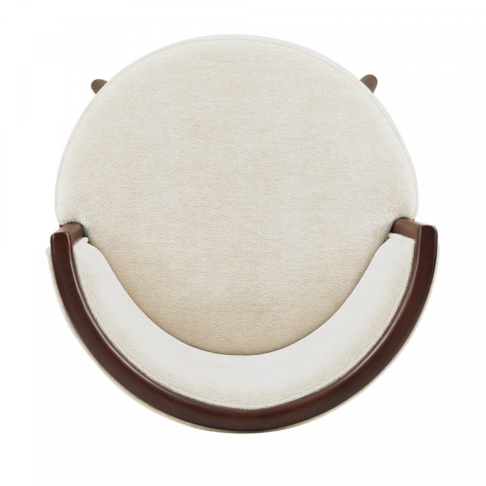 Evalyn Modern Wood Upholstered Counter Stool in Cream