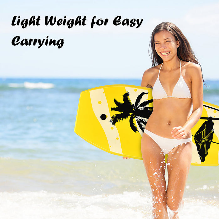 Goplus Body Board 33'' Super Lightweight Surfing Board W/ Leash Xpe Deck Eps Core