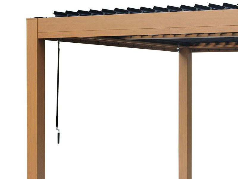 Vikos 10 X10 Aluminum Stand Alone Pergola Wood Finish