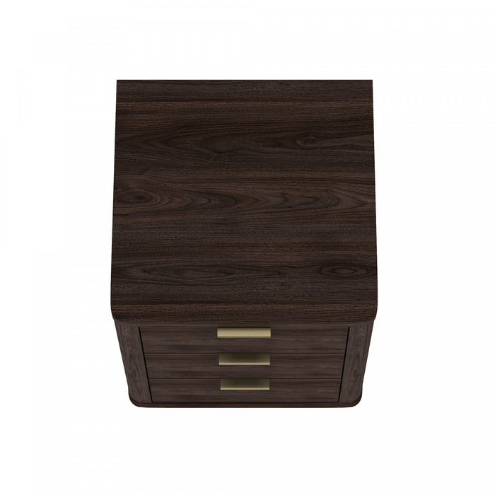 Evelyn Modern 20\" Nightstand in Brown (3-Drawer) - Set of 2