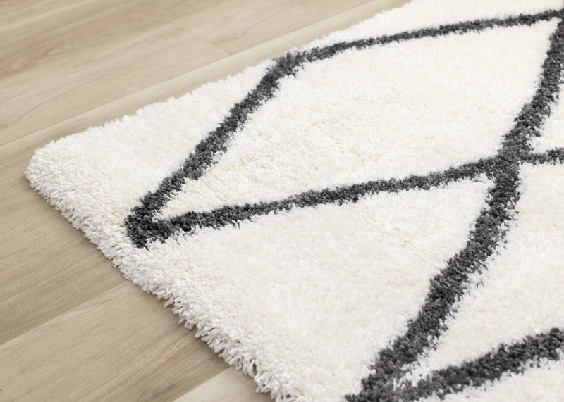 Fairmont White Grey Trellis Rug, 6'7\" x 9'10\" Indoor Area Rug