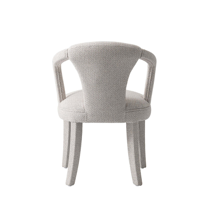 Palmer Mid-Century Modern Upholstered Tweed Armchair in Silver Lining - Set of 2 Dining Chair