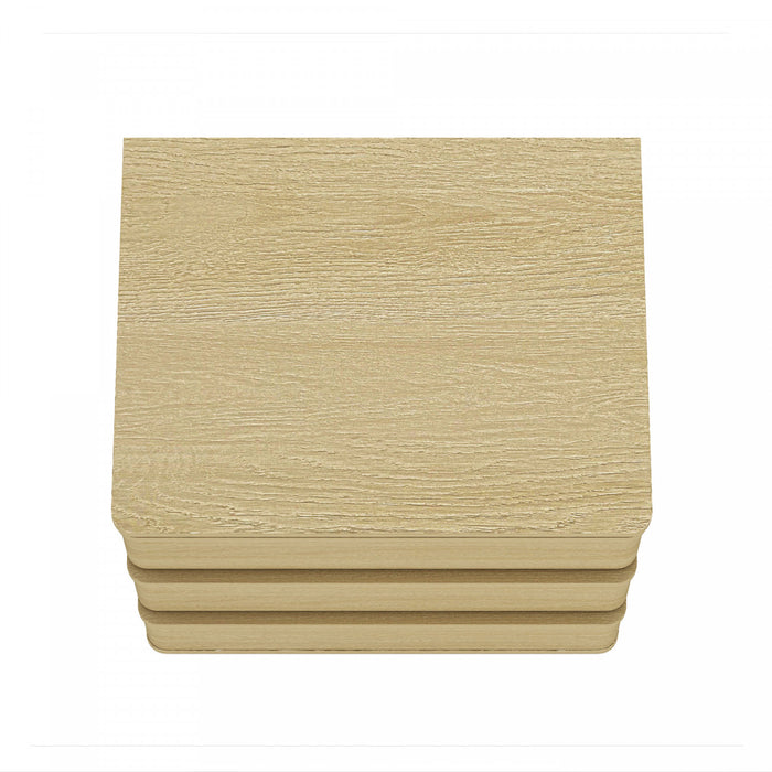 Molly Modern 26\" Nightstand in Natural Oak (3-Drawer) - Set of 2