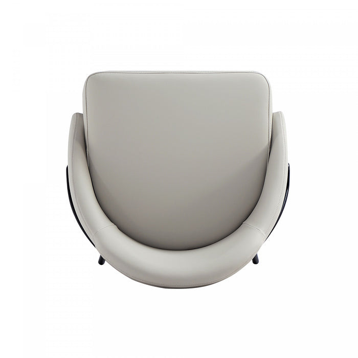 Gracie Modern Metal Upholstered Barstool in Stone Gray and Black Armoire