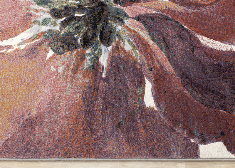 Amelia Dense Cream Pink Purple Floral Area Rug - 5'3\" x 7'7\"