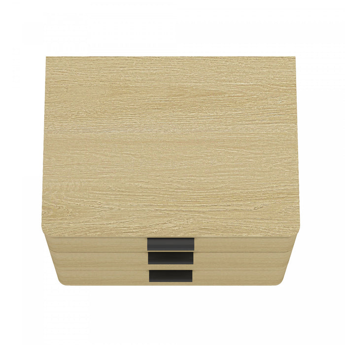 Payton Modern 26\" Nightstand in Natural Oak (3-Drawer) - Set of 2