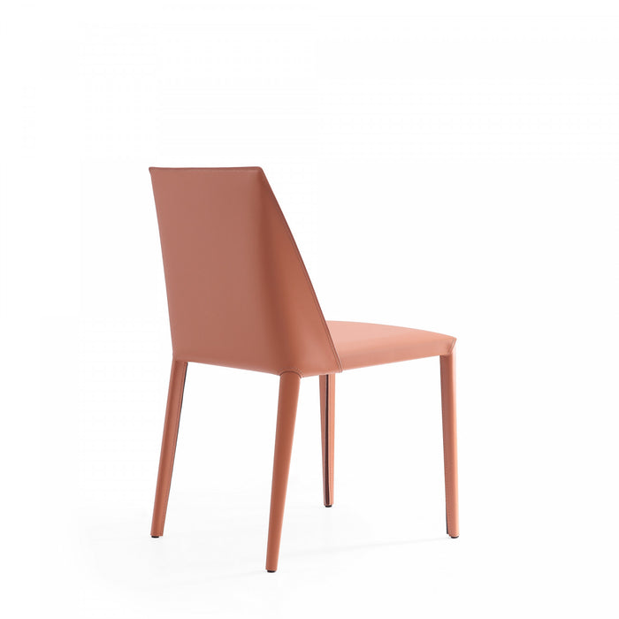 Paris Modern Vegan Leather Dining Chair in Clay - Set of 4