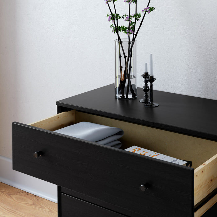 Prepac Finnley 3-Drawer Nightstand - Black Oak