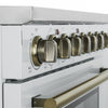 Forno Paolo 36 Inch White Freestanding Electric Range, White, 5.44 cu.ft. - FFSEL6011-36WHT | Cuisiniere electrique Paolo 36 pouces, blanche, 5,44 pi³ - FFSEL6011-36WHT