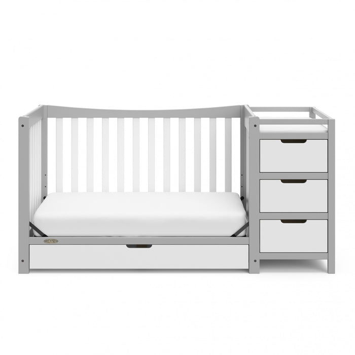 Graco Remi 4-in-1 Convertible Crib and Changer - Pebble Gray/White