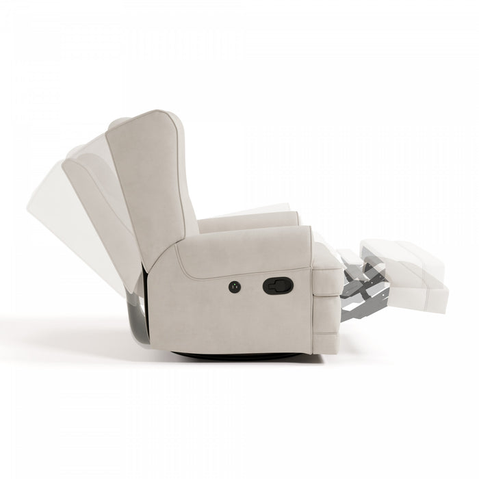 Storkcraft Serenity Wingback Upholstered Recliner Glider - Ivory