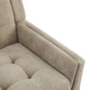 Midway Mid-Century Modern Armchair with Tufted Waffle Stitch, Light Brown, Walnut | Midway Fauteuil Moderne du Milieu de Siecle a Point Capitonne Gaufre, Brun Clair, Noyer