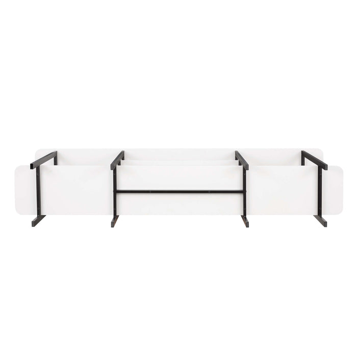 Celine Contemporary Modern 71\" Console Table in White (3-Shelf)