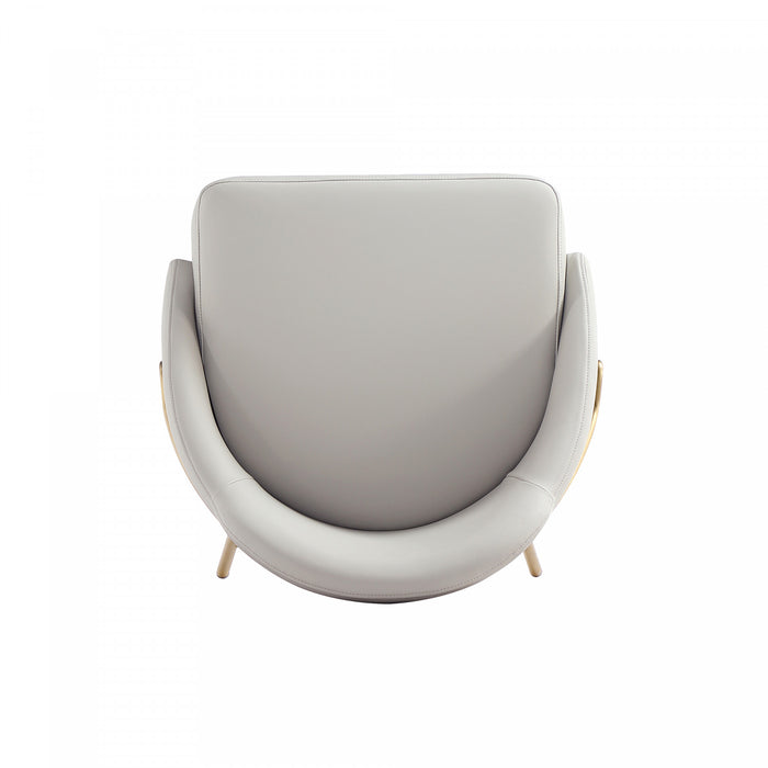 Gracie Modern Metal Upholstered Barstool in Stone Gray and Gold Bar Stool