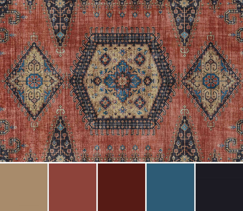 Tracy Traditional 2'3\" x 8'0\" Runner Rug in Orange Indoor Area Rug