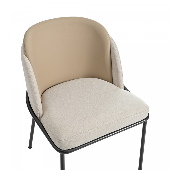 Olivia Set of 2 Modern Dining Chair with Slanted Legs and Adjustable Feet,Beige