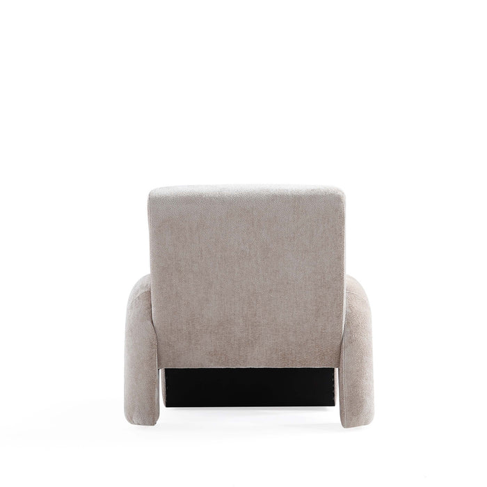 Verandah Mid-Century Modern Chenille Lounge Chair in Beige - Set of 2
